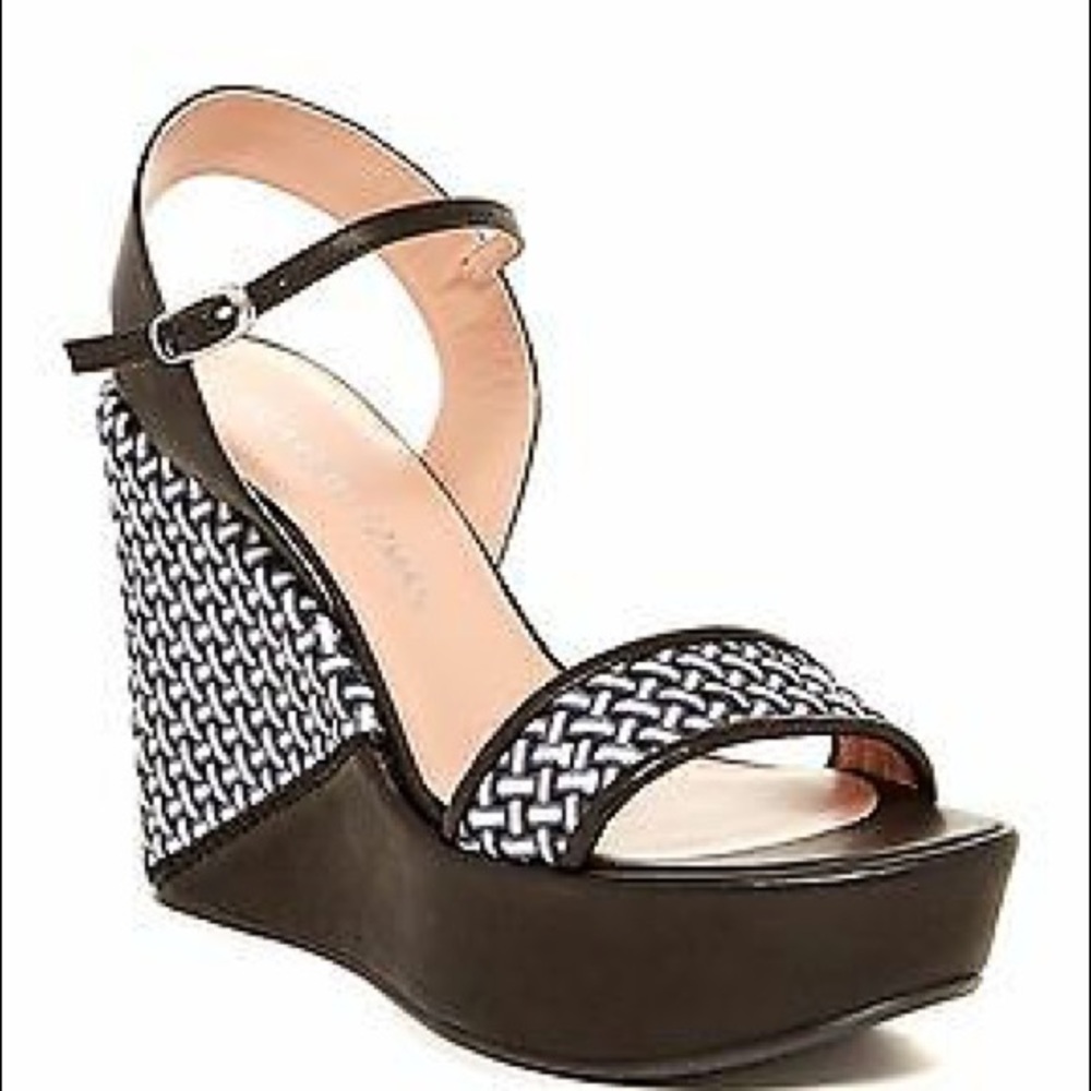 Stuart Weitzman Holiday Pipe Woven Wedge Shoes